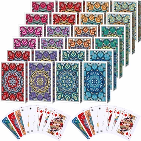Zubebe 24 Decks of Nertz Card Game Bulk Standard Playing Cards with 12 Colors Mandalas Theme Playing Cards Multiplayer Solitaire Cards Compatible with Poker, Blackjack, Rummy, Go Fish, Bridge